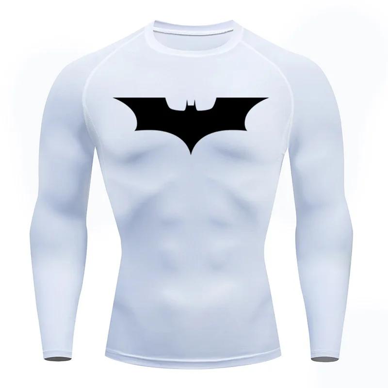 Top Langarm Sportshirt Laufen Herren T-Shirt Fitness Kurzes T-Shirt WorkOut Fitnessstudio Leggings Muskelshirt Kompression MMA Kleidung XXXL