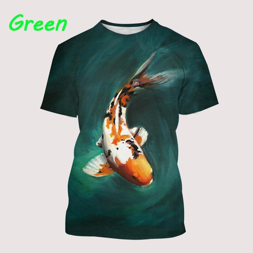 Neue Mode 3D Gedruckt Koi Fisch Glück Fisch Tees Kurzarm T-Shirt für Männer/frauen Tops Unisex Casual T-shirt XS