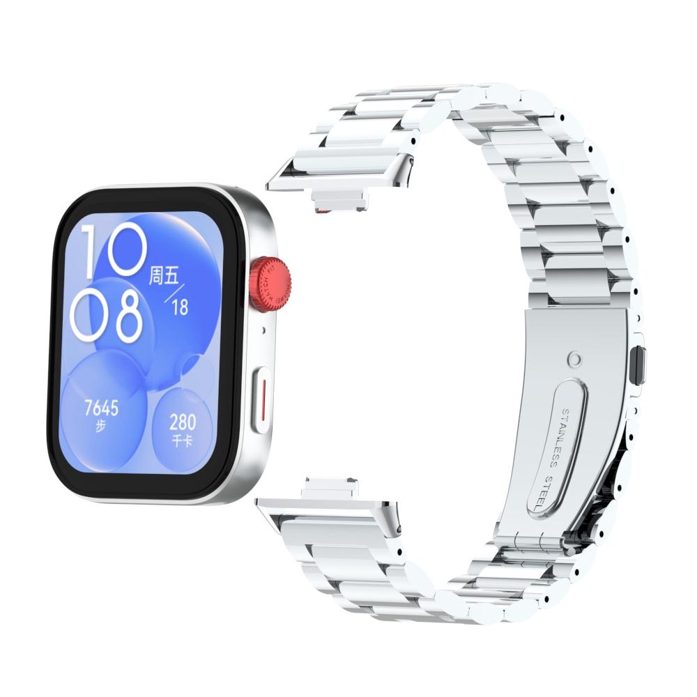 Edelstahlarmband für Huawei Watch Fit 3, Metallband, Ersatz-Schnellarmband, Armband für Huawei Fit 3, Smartwatch Corrrea For huawei watch Fit3 silber