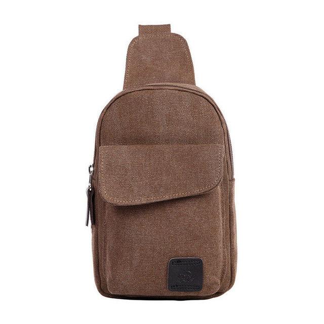Herren-Rucksack, Unisex-Leinen-Hüfttaschen, Herren-Reise-Brusttasche, lässige Umhängetaschen, Outdoor-Leinwand-Umhängetasche One Size kaffeebraun