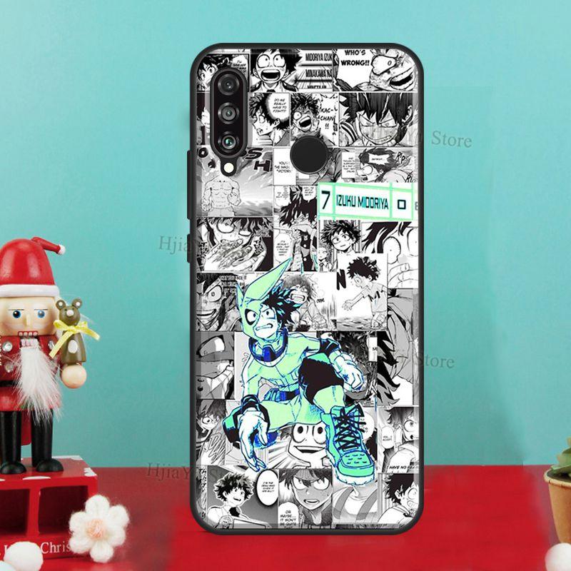 My Hero Academia Deku Manga Collage Hülle für Huawei P30 Lite P40 P20 Pro P Smart Z 2019 Nova 5T Honor 50 10 Lite 10i 8X 9X 8A Honor 50 Pro