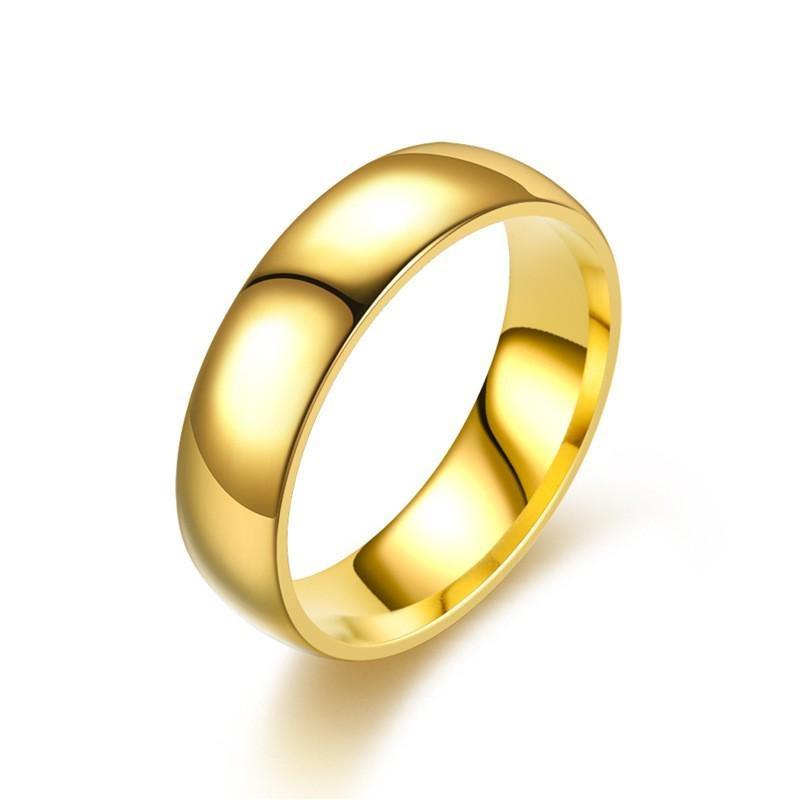 Beliebter Ring aus Titanstahl – minimalistischer Ring mit glatter Oberfläche 5 gold