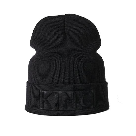 Winter Hut König Königin Mützen Mode Hip Hop Paare Kappe Casual Solide Hut Männer Frau Warme Gestrickte Beanie Ski Skullies motorhaube KING schwarz