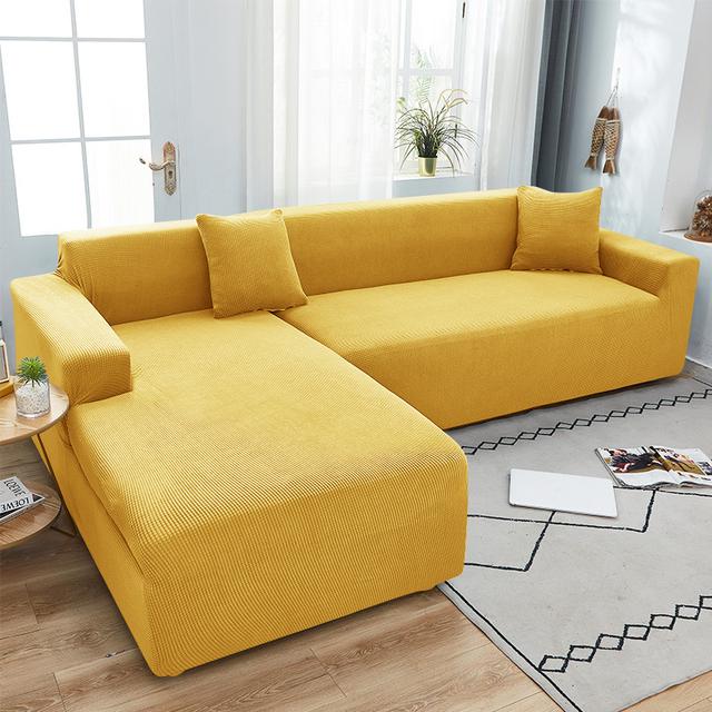 L-Form Sofa Möbelschutz Jacquard Stretch Sofa Überwurf Sets Für Wohnzimmer Dekor Schmutzabweisend Kratzfest Sofa Ecke Schonbezug 1 /2 /3 /4 1 seat (90-140cm)