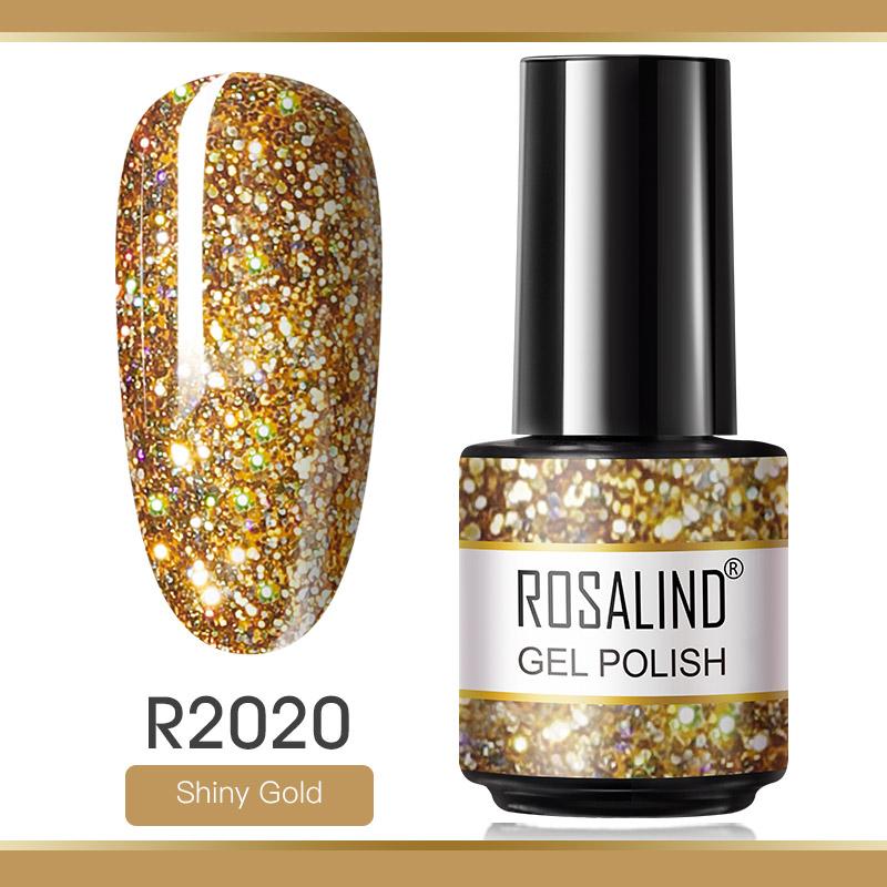 ROSALIND Glitzer-Nagelgel-Nagellack, langlebig, bunter Nagellack, Soak-Off-Lack, Gel-Nagellack, UV-LED-Maniküre, Nagelkunst, Gel-Nagel