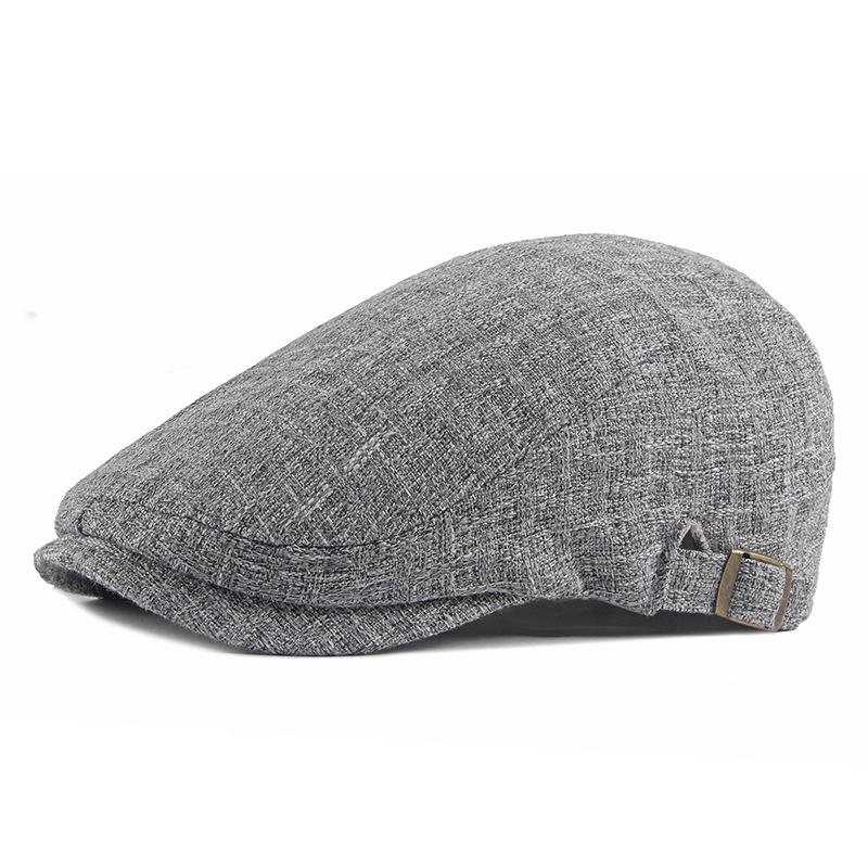 Atmungsaktive Baskenmütze für Männer Frauen Newsboy Caps Duckbill Ivy Flat Cap Gatsby Cap Vier Jahreszeiten 55-60cm dunkelgrau