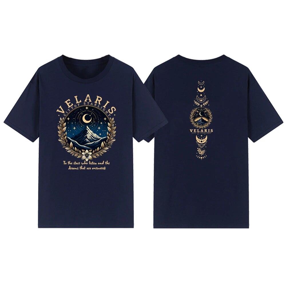 Velaris City of Starlight T-Shirt ACOTAR T-Shirt The Night Court T-Shirt Damen Grafik T-Shirts Vintage T-Shirt SJM Merch Shirt Top XXL navy blau