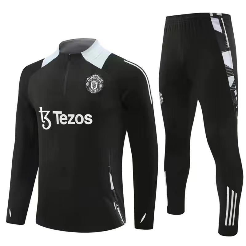 Herbst und Winter Heißes Manchester United Trainings Trikot Arsenal Langarm Halber Reißverschluss Fußball Trikot Kinder Anzug Erwachsenen Anzug L（170-185）cm
