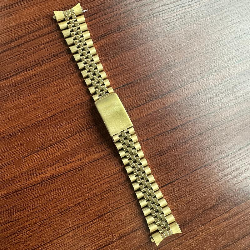 für Rolex DATEJUST Armband aus massivem Metall Jubilee Business-Armband Vollständig Edelstahl Gebogenes Ende 17mm18mm19mm20mm21mm22 18mm gold