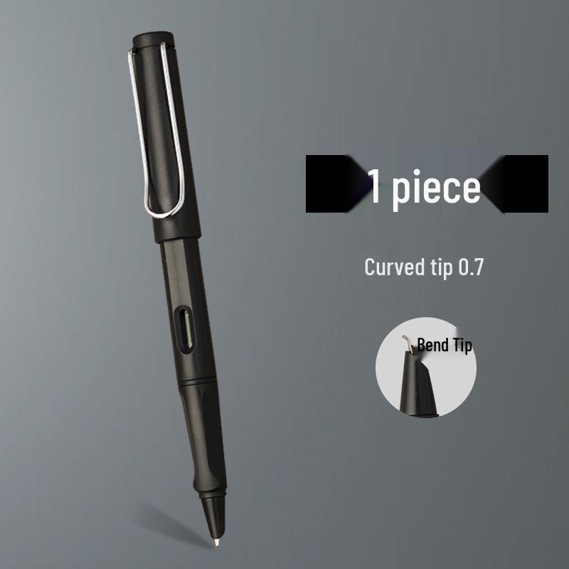 Füllfederhalter mit gebogener Feder für Studenten - Kalligraphiefeder im Gold-Stil mit austauschbaren Tintenpatronen