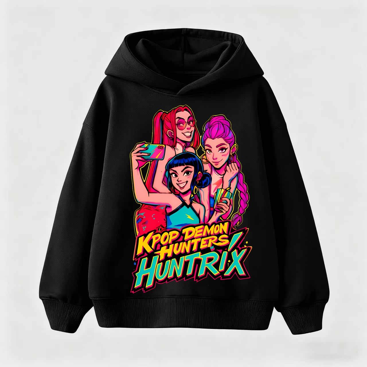 Kinder Hoodie KPop Demon Hunter Huntrix Kinder Sweatshirt Herbst Jungen Mädchen Mode Street Kinderbekleidung 110