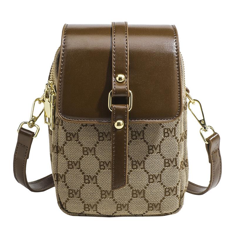 Koreanische Nische Damenhandtasche Neue modische Retro-Handytasche Umhängetasche Mini-Kleine Tasche Münzgeldbörse black