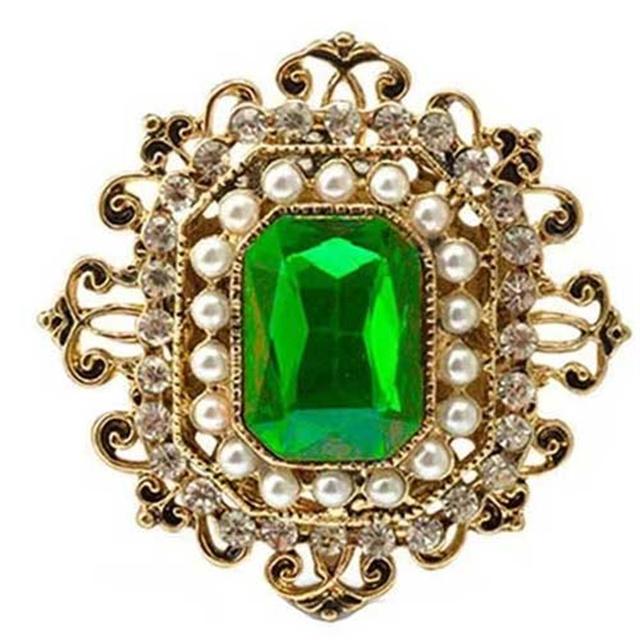Mode Strass Kleine Strass Pfau Phoenix Brosche Vintage Tier Temperament Corsage Mantel Pin green