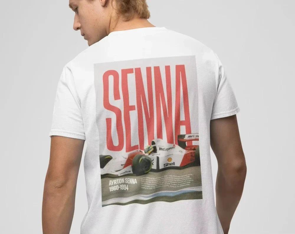 Ayrton Senna Formel 1 Grafik T-Shirts Fitnessstudio Damen T-Shirts Herren Übergroße T-Shirts für Herrenbekleidung Y2k Liam Payne Unisex Oberteile T-Shirts S rot