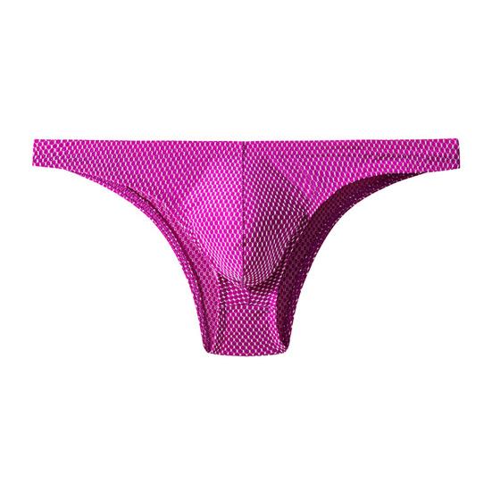 Herren Slips Low-Rise Einfarbig U-Convex Slips Weich Atmungsaktiv Bequem Slim Fit Elastische Unterwäsche Alltagskleidung 2XL violett