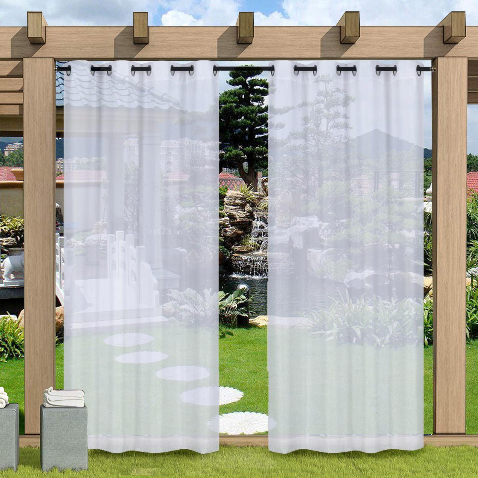 1 Panel halbdurchsichtiger Vorhang für den Außenbereich, wasserdichter Vorhang, Sichtschutz, Ösenvorhänge für Pergola, Veranda Type 3
