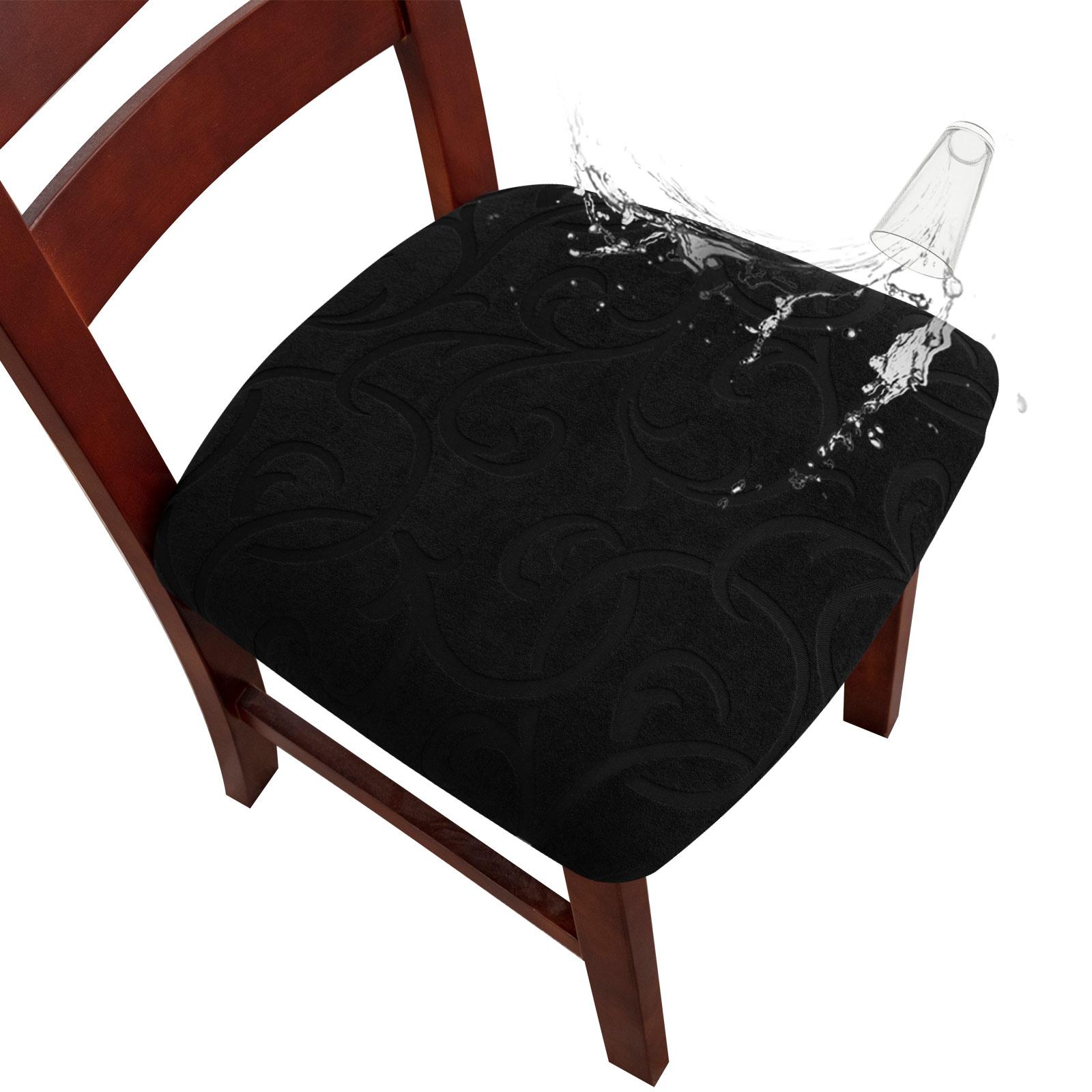 Gute Stretch Stuhlhussen für den Heimgebrauch Abnehmbar Waschbar Gepolsterter Esszimmer Sitzschoner Anwendbar für Esszimmer Hotel 1pc black
