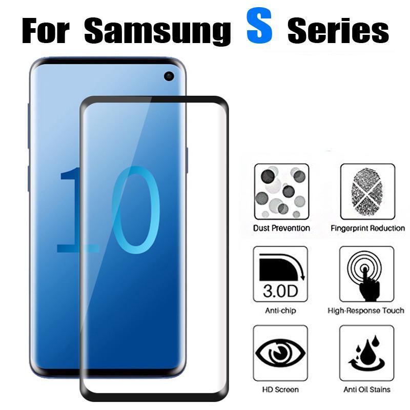 3D-Hartglas für Samsung Galaxy S9 S10 Plus Schutzfolie S10E S10 Lite Displayschutzfolie Samsung S10 Plus schwarz