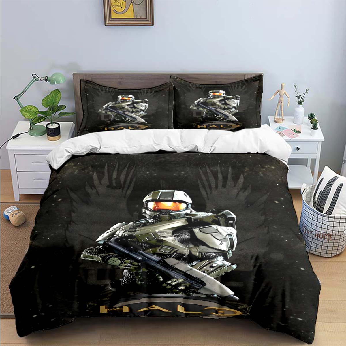 Spiel H-Halo 2 Xbox Mechwarrior Bettwäsche-Sets Bettwaren-Set Bettbezug Bettdecke Set Bettwäsche-Set Luxusgeschenk US Twin(172*218cm)3pcs