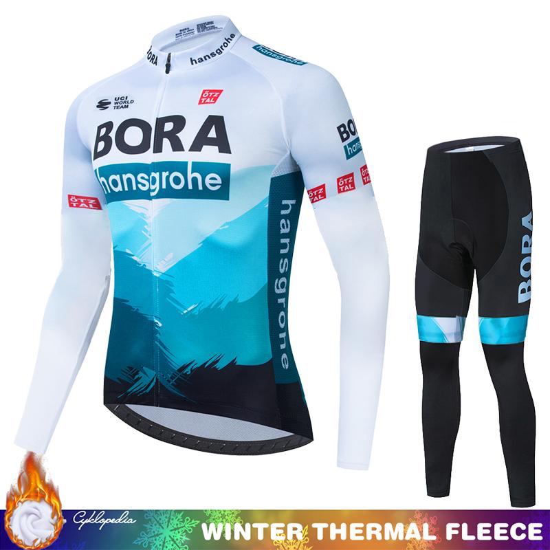 Radtrikot Winter Thermo-Fleece Radanzug Mann Männer 2025 Fahrradbekleidung Mountainbikes Trägerhose Herrenbekleidung Herren Set Asian size - 3XL