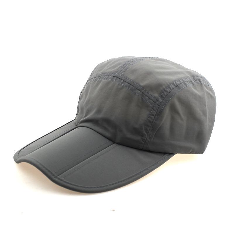 Folding Sonnenschutz Baseball Kappe Schnell Trocknend Schirmmütze Outdoor Angeln Hut Männer Frauen Sport Baseball Kappe Marke Angeln Hut Männer sport Adjustable graue