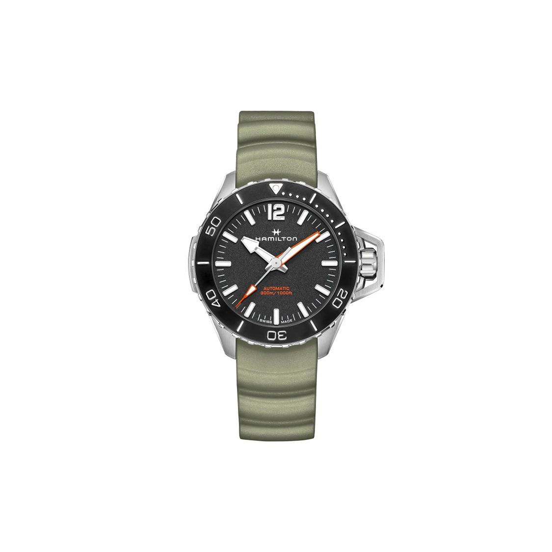 Hamilton Khaki Navy Serie Automatik Mechanisches Uhrwerk Taucheruhr Herrenuhren Schwarzer Stahl Gummi H77825331 Regular Watch Box,Black Dial black