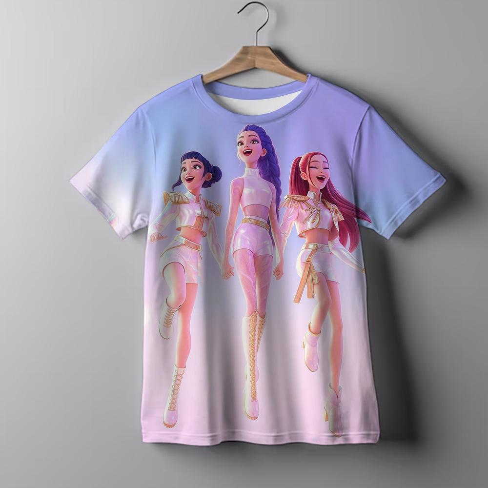Kinderbekleidung KPop Dämonenjäger Fans Geschenke Kinderkleidung Mode Lässige Oberteile 2025 Heißer Film Weiche Baumwolle Baby Mädchen T-Shirt 100