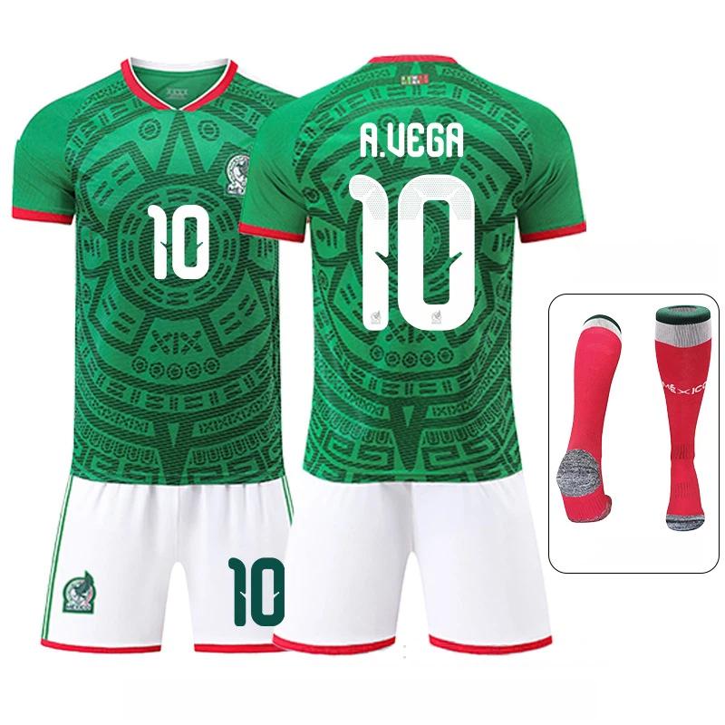 2026 FIFA Fussball-Weltmeisterschaft Mexiko Heim #10 A.VEGA Sport Trainings-Trikot-Set mit Socken Jugendliche Kinder Erwachsene Personalisierbarer Name Fussball-Kits M