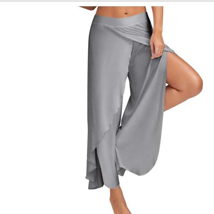 Damen Weitbein Hose Chiffon Rock Ausgestellt Yoga Hose Übergröße XL