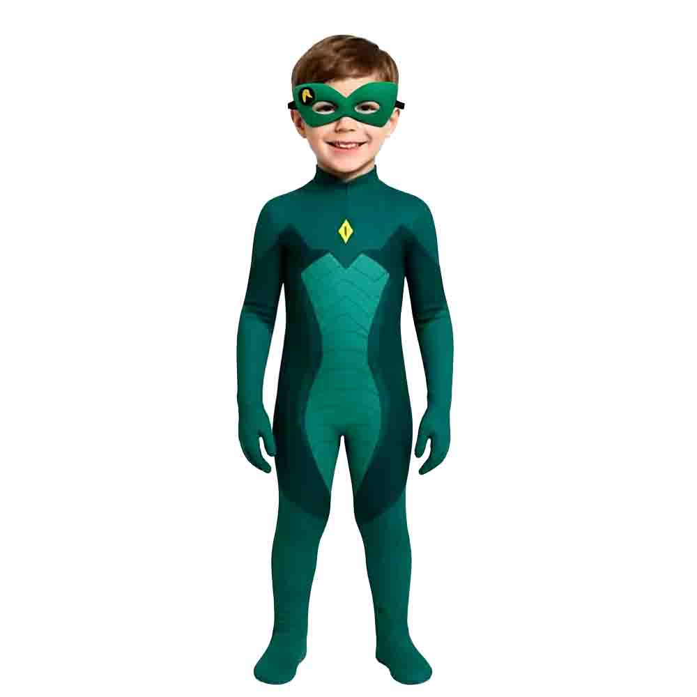 Kinder Alya Cosplay Kostüm Blau Weiß Body mit Maske Halloween Viperion Verkleidung Karneval Bühnenauftritt Party Jumpsuit 110cm (S) black