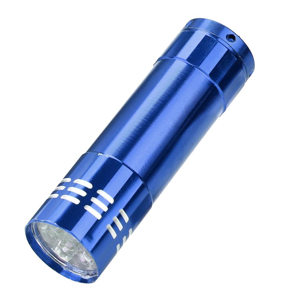 Taschenlampe, Multifunktions-Taschenlampe, 9 LEDs, Taschenlampe, tragbar, Aluminium, Mini blau