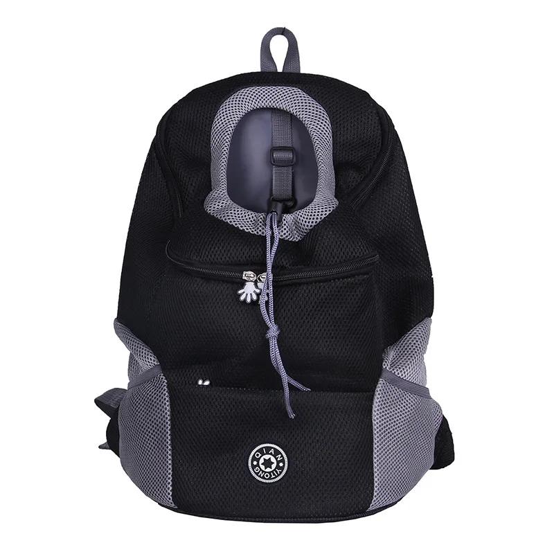 Doppelter Schulter-Reise-Rucksack für Haustiere, tragbarer Outdoor-Katzentragebeutel, Fronttasche für Haustiere, atmungsaktiver Mesh-Rucksack S-in 5kg schwarz