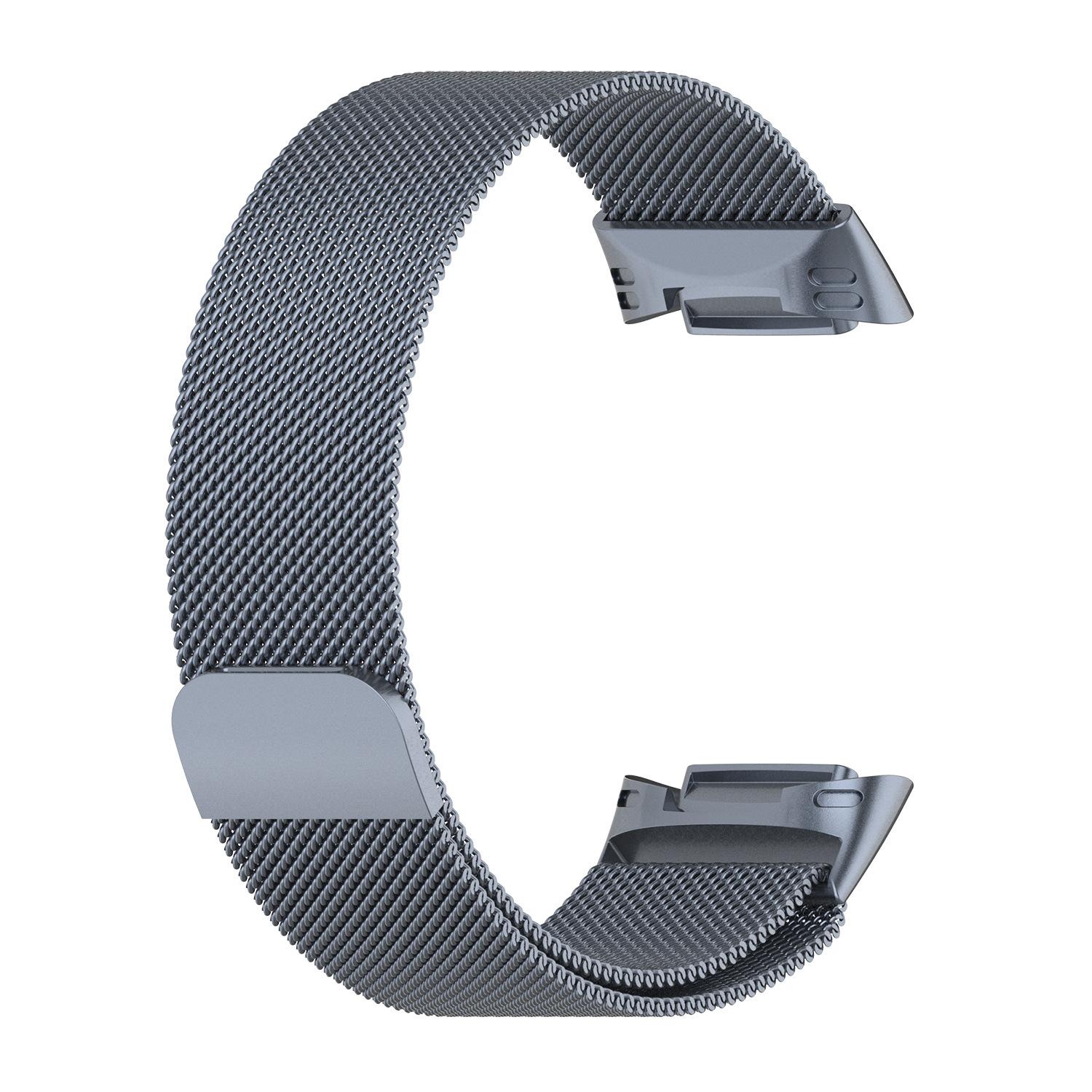 Milanaise-Schlaufe Für Fitbit Charge 6 5 Bandersatz Charge6 Armband Edelstahl Magnetarmband fitbit charge 5 Armband Fitbit Charge 6 grau