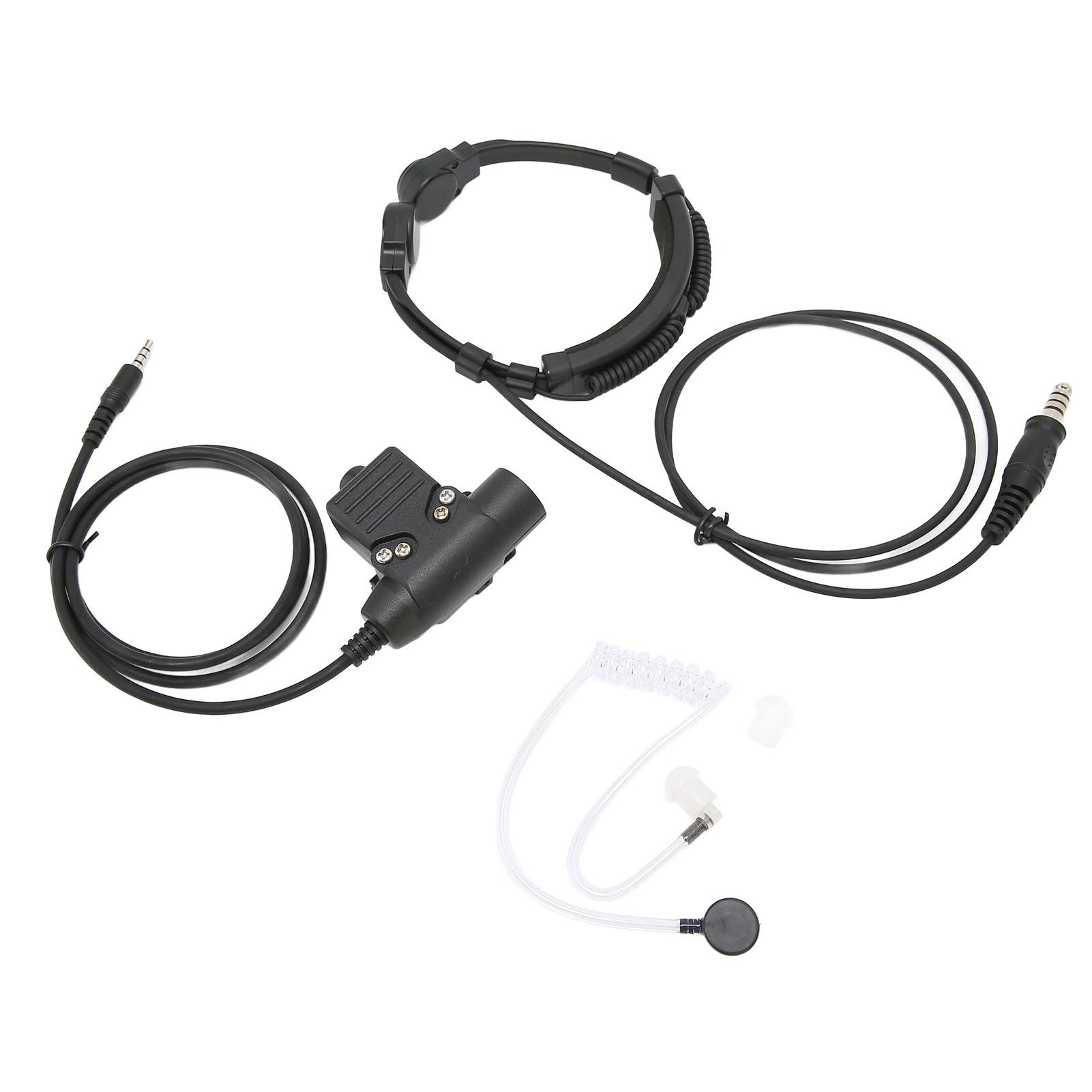 Kehlkopfmikrofon-Headset, 7,1-mm-Stecker, 2-Wege-Radio-Kopfhörer mit U94 PTT für 3,5-mm-Mobiltelefon