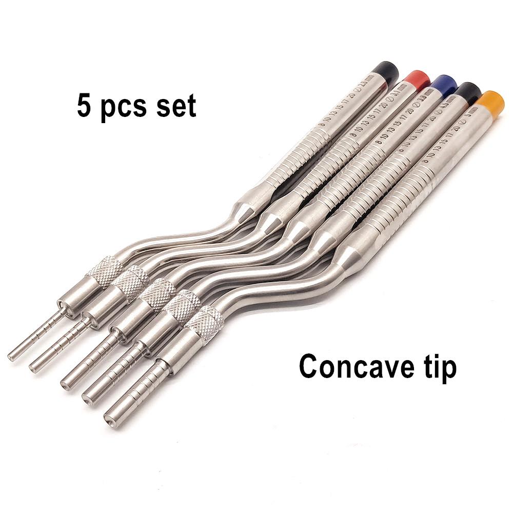 Dental Implantat Osteotom Werkzeug Dental Sinus Lift Hebe Werkzeug Gebogene Spitze Dental Labor Drücker zahnarzt Werkzeuge 5 pcs concave set