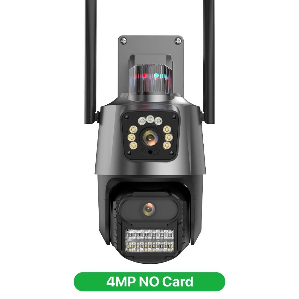 9MP EU WIFI IP-Kamera mit drei Objektiven, 4K HD, Dual Screen, PTZ-Kamera, automatisches Tracking, Sicherheits-CCTV-Kamera, 4MP, P2P-Videoüberwachung, iCSee 4MP NO Card