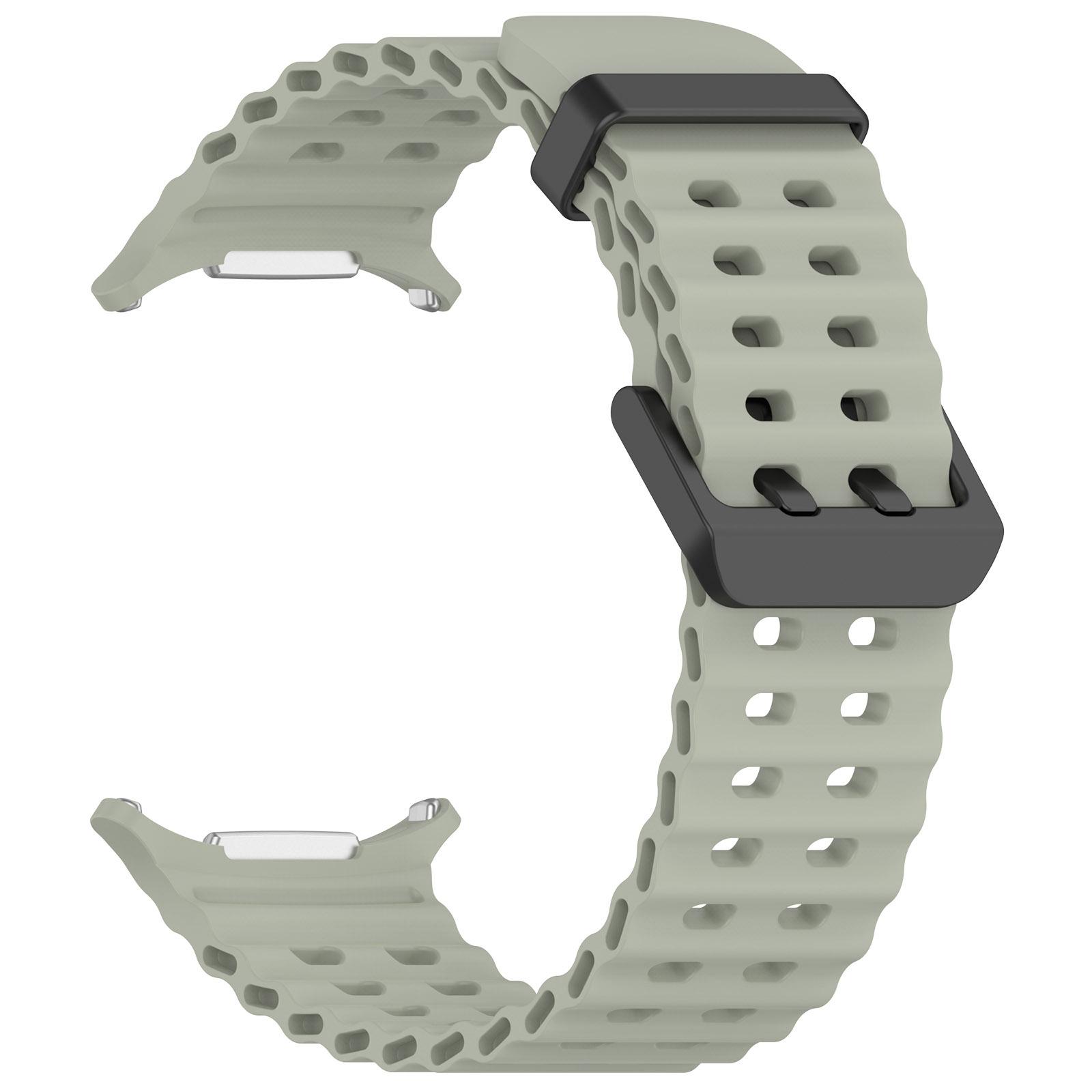 Originales Armband für Samsung Galaxy watch Ultra 47mm Zubehör Marine Silikon Sportarmband Correa Galaxy watch 7 Ultra Band Galaxy watch Ultra hellgrüne