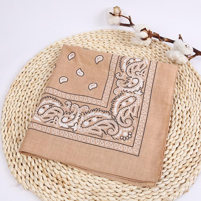 Neue Mode Hip Hop Baumwolle Bandana Square Schal Schwarz Rot Stirnband Gedruckt für Jungen/Mädchen beige