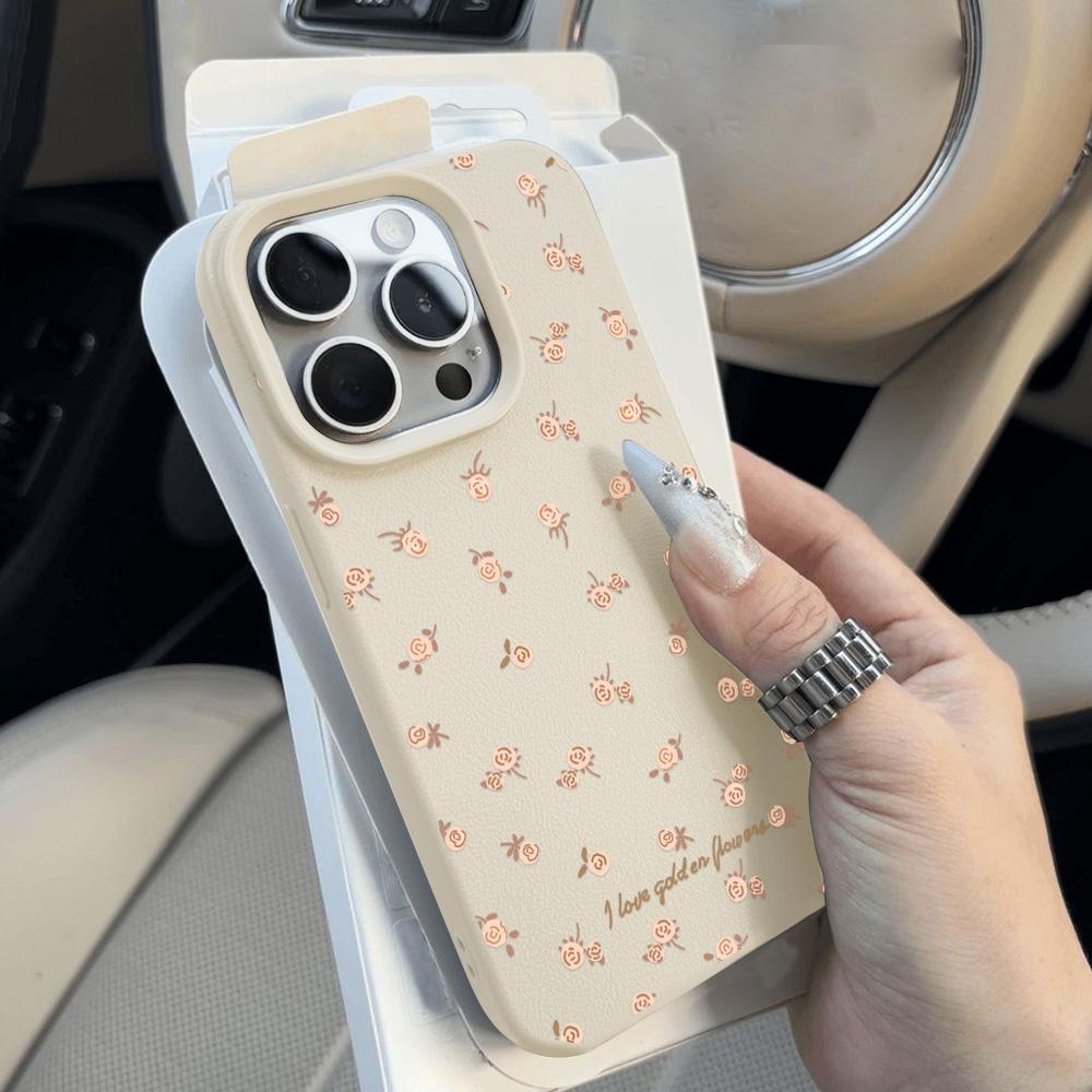 Blumen Handyhülle Für iPhone 15 16 Pro Max 11 12 13 14 Pro Max Funda iPhone 16 14 15 Plus Weiches Candy Leder Stoßfeste Hülle For iPhone 14 Plus gray