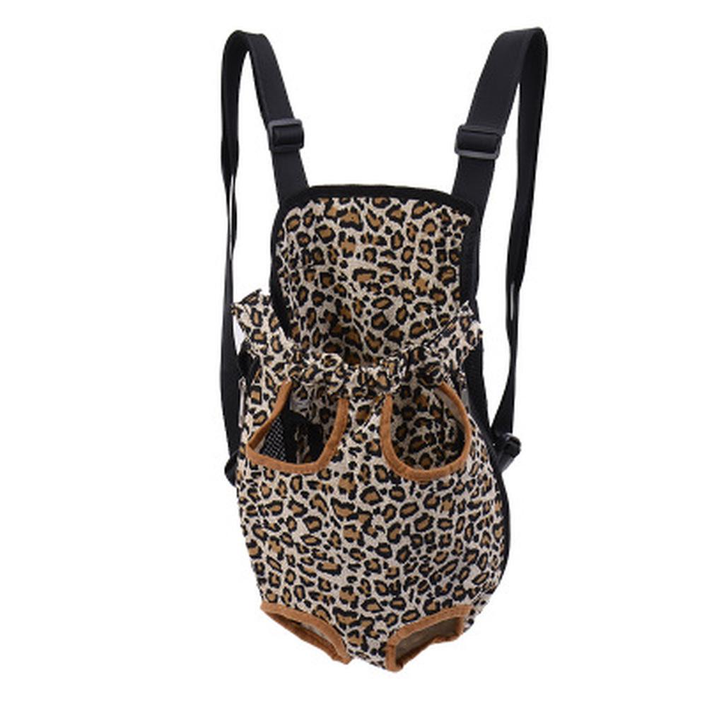 Haustier-Hundetasche, Rucksack, Schultersack, atmungsaktiv, für Reisen, Känguru-Mutter, Haustiere, Rucksack, Umhängetaschen S Leo-Print
