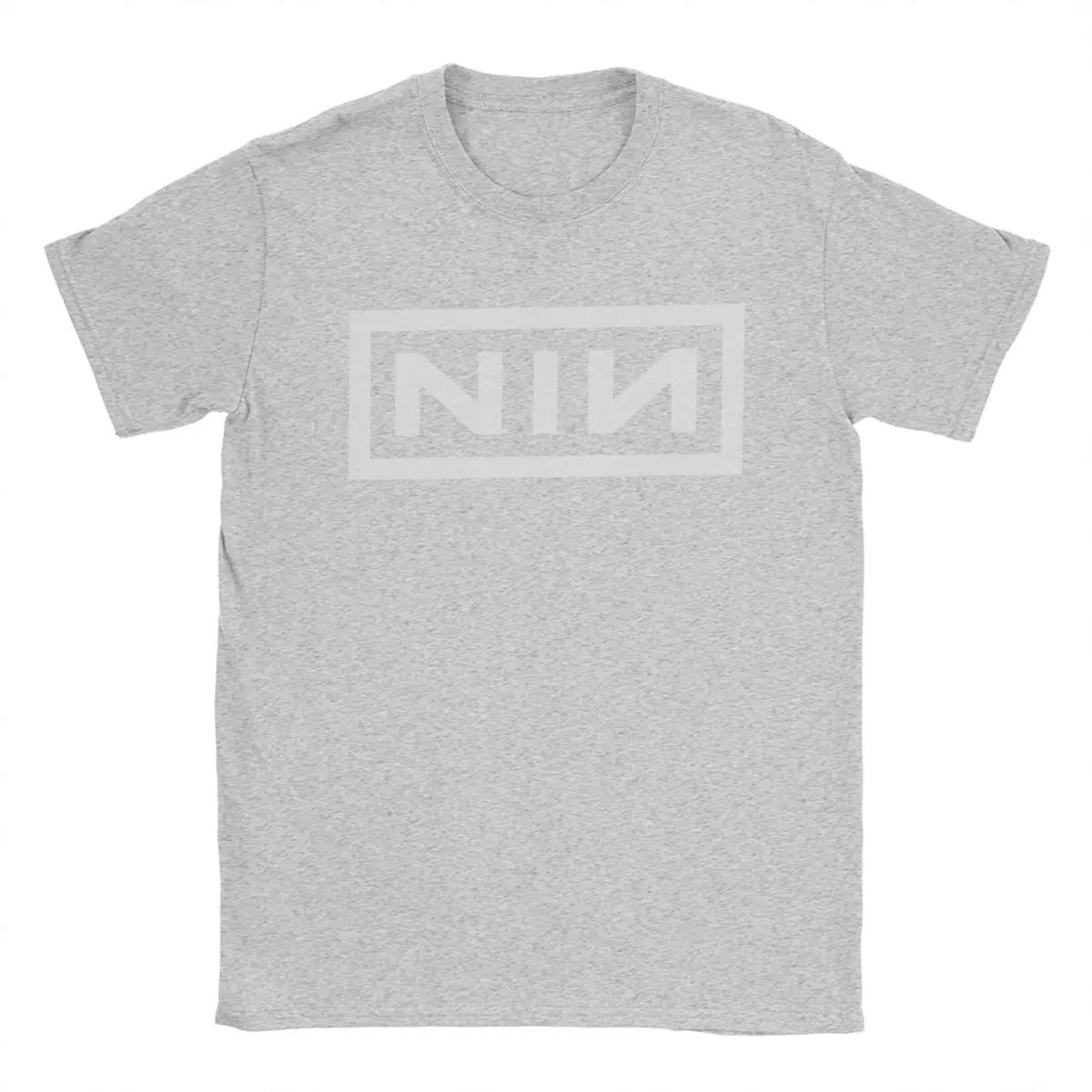 Neuartige Nine Inch Nails NIN T-Shirts für Herren, Rundhalsausschnitt, 100 % Baumwolle, kurzärmeliges T-Shirt, Sommerkleidung L graue
