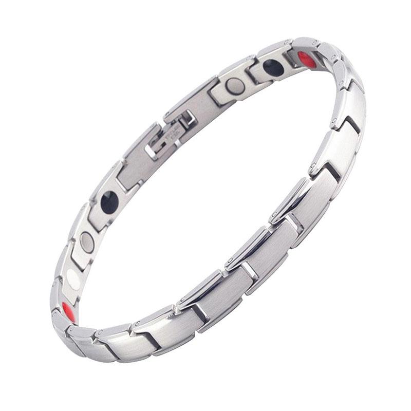 Magnetisches Therapie-Armband für Damen und Herren, magnetisches Armband, Lymph-Detox, Gewichtsverlust, Schlafhilfe, Armband, Gesundheitspflege, Schmuck silber
