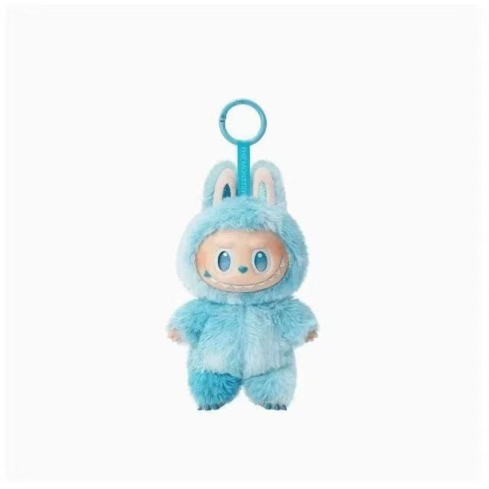 Anime Figur Labubu Geldbörsen Spielzeug Schlüsselanhänger Vinyl Anhänger Puppe Modell Spielzeug Plüschtier Niedliches Monster Schlüsselanhänger Spielzeug Geschenke blau