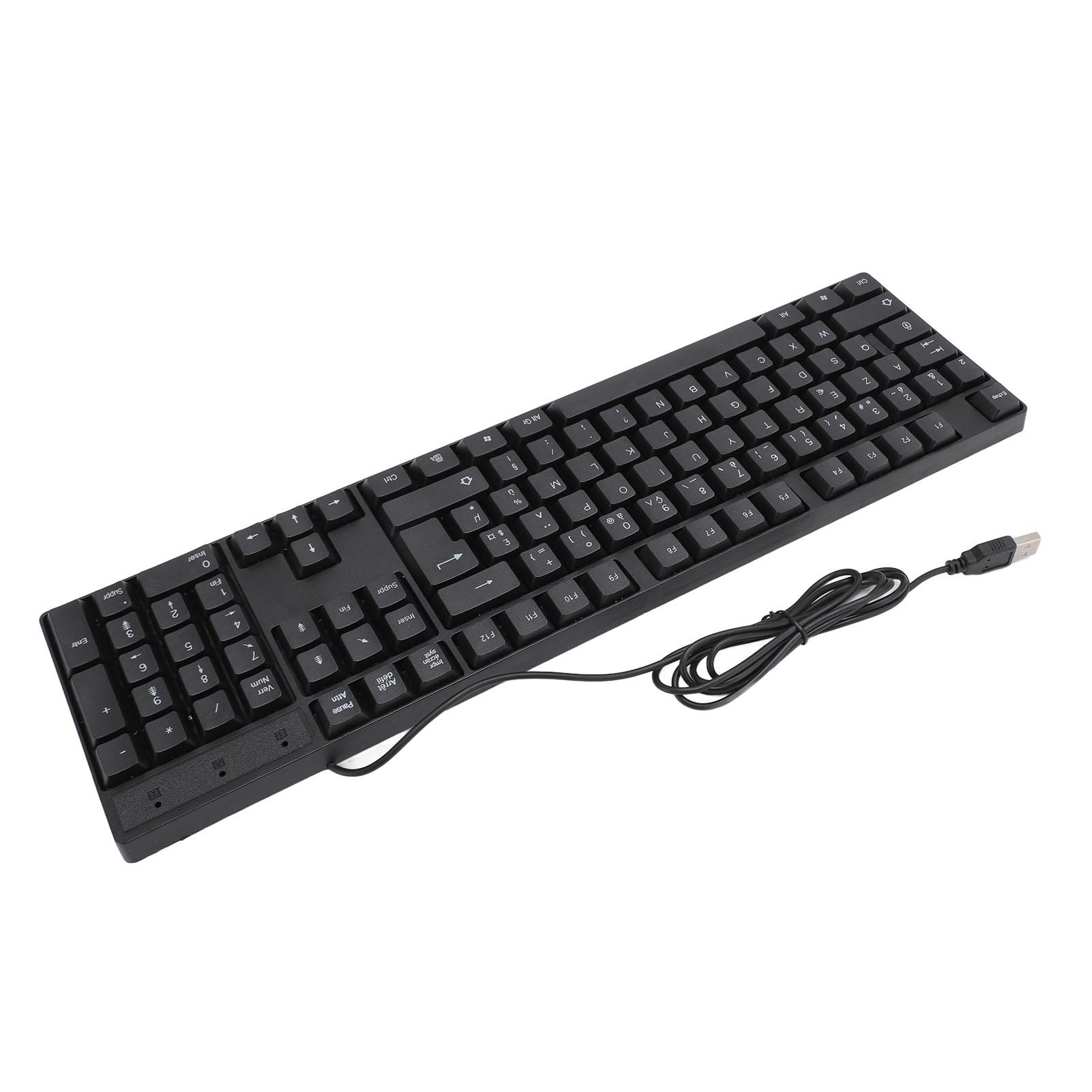K1800 Tastatur in Minderheitensprache, 104 Tasten, 1,2 m Kabel, ergonomisches Design, kabelgebundene USB-Gaming-Tastatur French