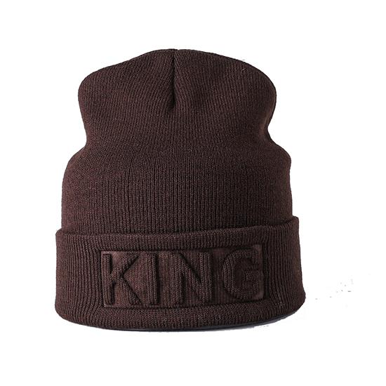 Winter Hut König Königin Mützen Mode Hip Hop Paare Kappe Casual Solide Hut Männer Frau Warme Gestrickte Beanie Ski Skullies motorhaube KING kaffeebraun