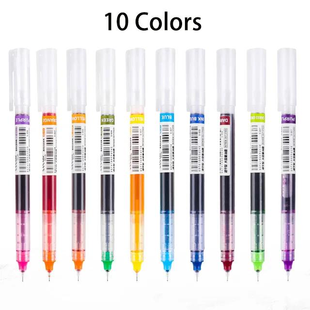 10 Teile/satz Hohe Qualität Nadel Typ Gel Stifte Gerade Flüssigkeit Kugelschreiber Kawaii Schreibwaren Schule Bürobedarf Schreiben 10PCS