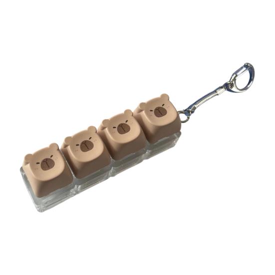 Capybara Fidget Tastatur Stressabbau Clicker Schlüsselanhänger Dekompression Tastatur Fingerknopf Sensorisches Spielzeug Rucksack Aufhänge-Dekoration kaffeebraun