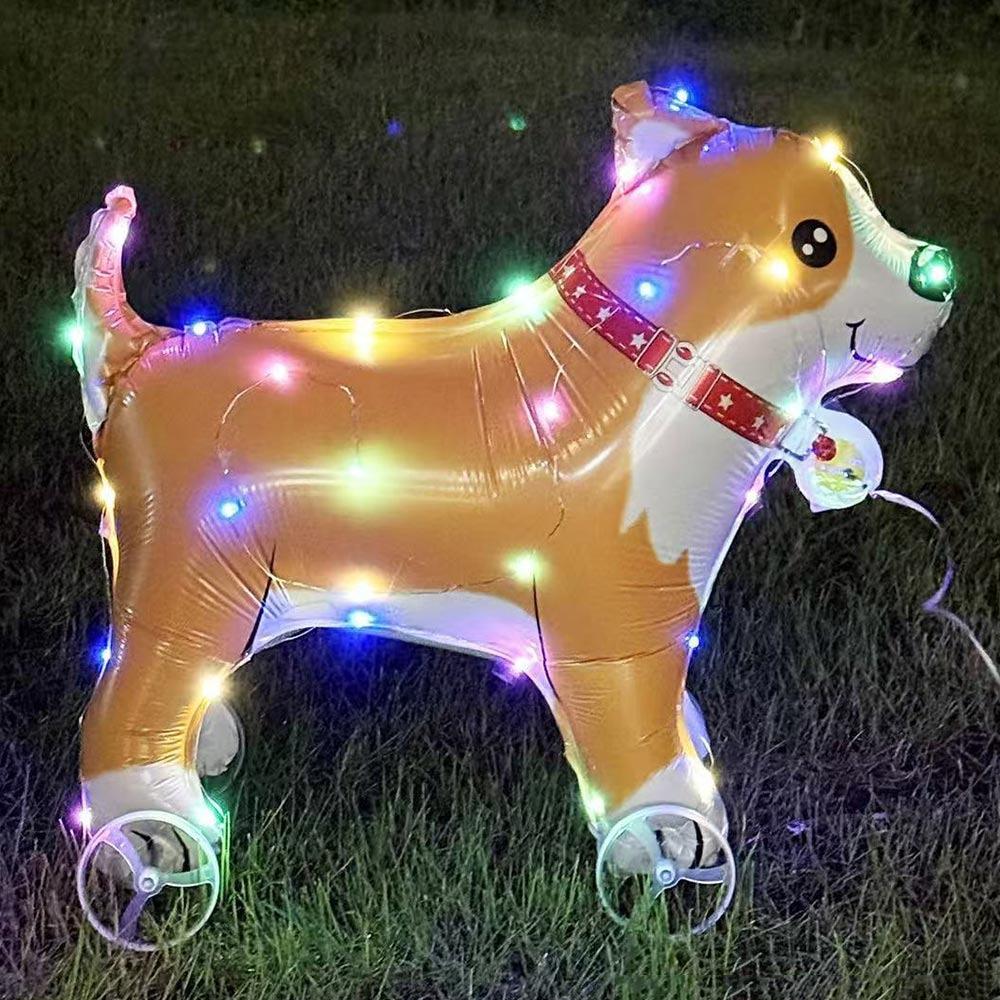 Mit Rädern Cartoon Tier Ballon Mit Licht 3D Ballon Tier Stofftier Kindergeschenk Dog