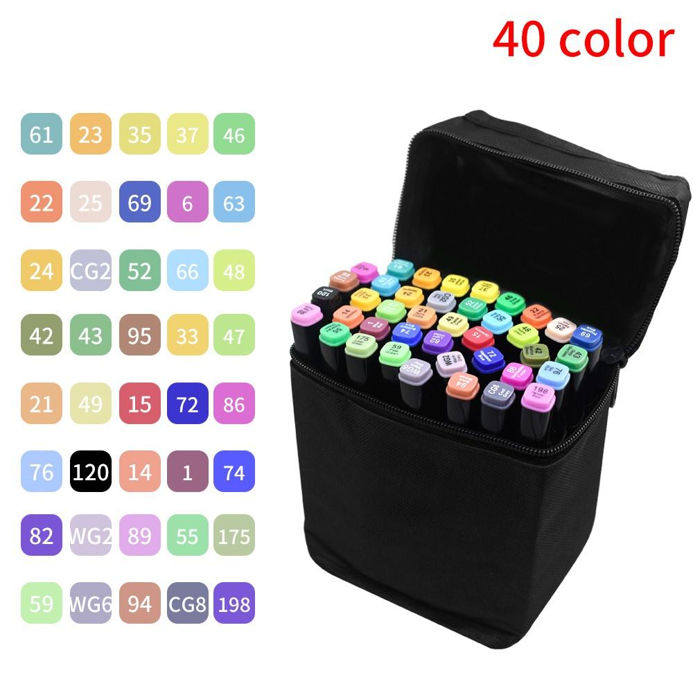 18/24/30/40 Farben Marker Alkohol Filzstift Manga Skizzieren Marker Dual Pinsel Kunst Schulbedarf Zeichenset Schulbedarf 40 colors