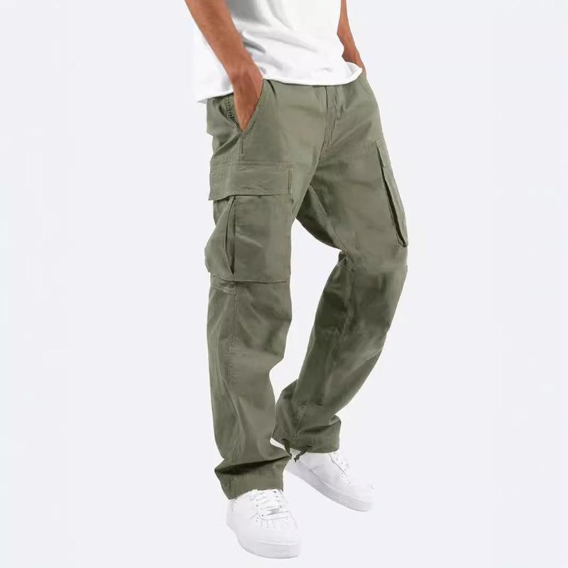 Herren Freizeithose Kordelzug Mehrfach-Taschen Hose Herren Cargo Hose XXL grün